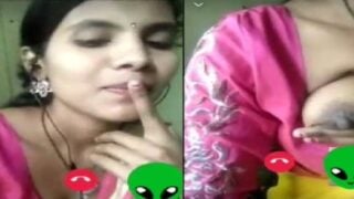 Cute Indian village girl fingering pussy on video call