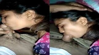 Dehati housewife wife giving blowjob under blanket