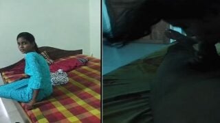Homely Kerala wife sucks juicy cock of husband before sex