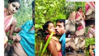 Young village wife fucked in jungle by horny boyfriend