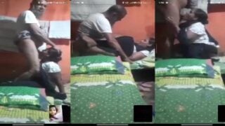 Muslim chacha fucks bahu with cuckold husband on call