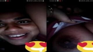 Tamil girl Atchaya boobs show on video call at night