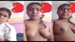 Hindi bhabhi naked on video call with secret lover