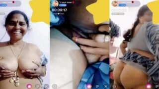 Telugu wife paid cam show of big boobs and pussy