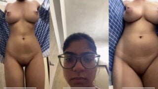 After bath with towel opening to show girlfriend nude body