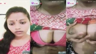 Cute Chamet girl topless boob play on live cam