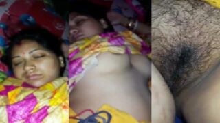 Sleeping village bhabhi nude hairy pussy capture by devar