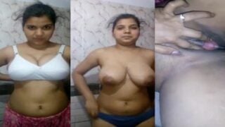 Nude show in bathroom by big boobs hot wife for ex-lover