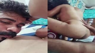 Wife small boobs sucking and pussy licking by husband