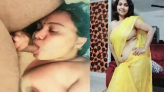 Tamil wife mouth fucking with boobs show viral video