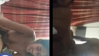 Cute boobs desi girl riding dick viral MMS with lover