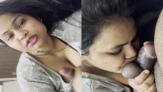 Horny BBW gives blowjob to partner in desi HD porn