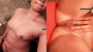 Slim Bengali girl selfie fingering video taken in bathroom