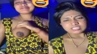 Video call boobs showing by horny bhabhi to lover