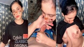 Small boobs desi GF blowjob and ready for sex