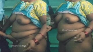 Tenant Tamil aunty big boobs pressing and pussy fucking