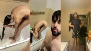 Punjabi girl bathing with boyfriend selfie viral video MMS